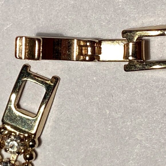 Gold Tone Diamond Accent Gold Beaded Sided Tennis Bracelet - Picture 11 of 11